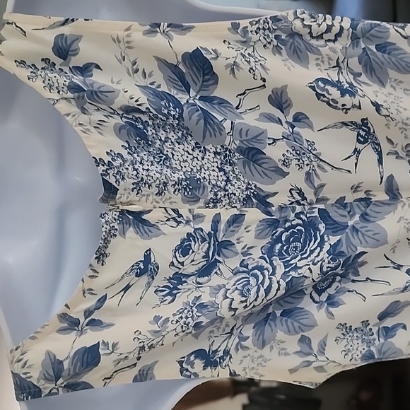 Reformation Pompadour Blue White Floral Mini Dress Cottagecore French Girl - Picture 7 of 11